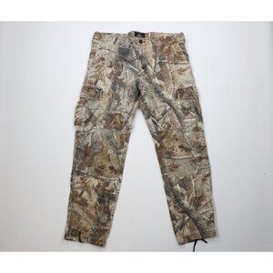 Vintage Y2K Streetwear Mens Large Tall Faded Camouflage Double Knee Cargo Pants